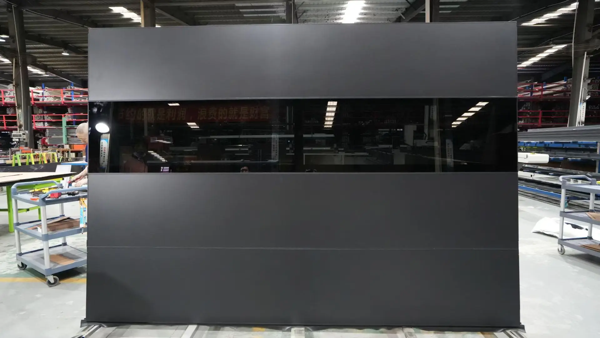 Any Size Custom High End Modern Automatic Sectional Garage Door Black Finish Stable Durable Anti Theft For Villa Site Warehouse