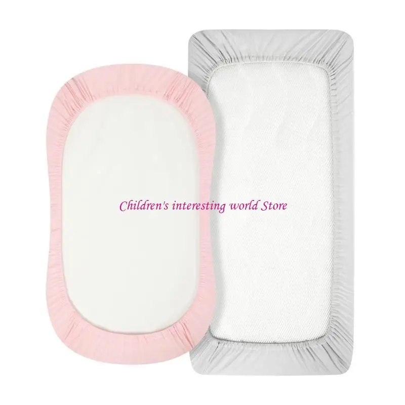 

2pcs Baby Fitted Bassinet Sheet Newborn Maneing Cover Cover с твердым дышащим кроваткой.