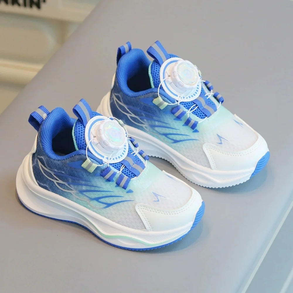 

Children's sports shoes 2026 Spring and Autumn boys' casual shoes, rotating button girls' running shoes, soft soled baby mesh sh
