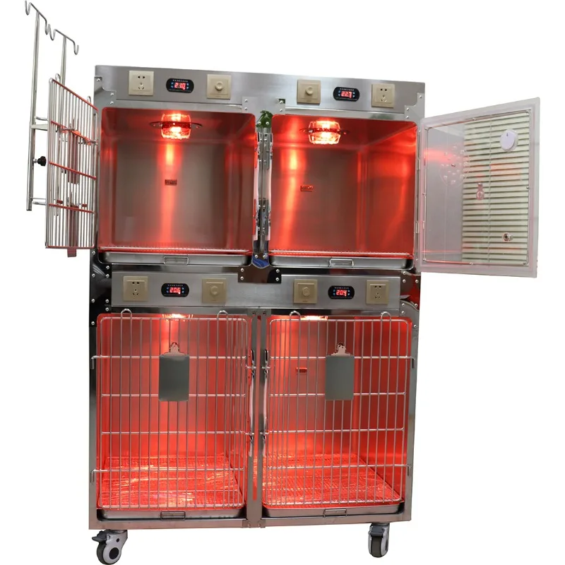 

Stainless Steel 304 ICU Hospital Cage with Oxygen Chamber Veterinary Therapeutic Equipment for Pet Supplies