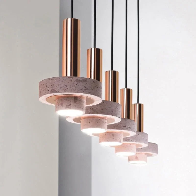 2025 Cement Marble Pendent Lights Restaurant Dining Room Hanging Lighting Fixtures Nordic Bedroom Bar Creative Stone Pendent Lam