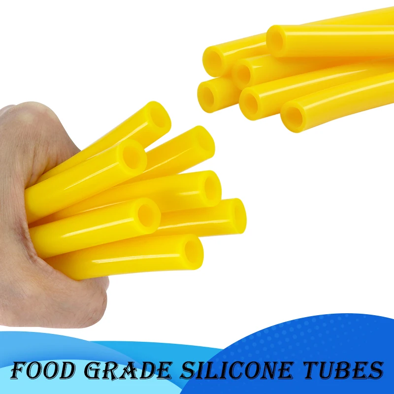 

1~10M Yellow Flexible Silicone Tube ID0.5-25mm Food Grade Rubber Hose Aquarium Air Irrigation Pipes Water Connector Garden Hoses