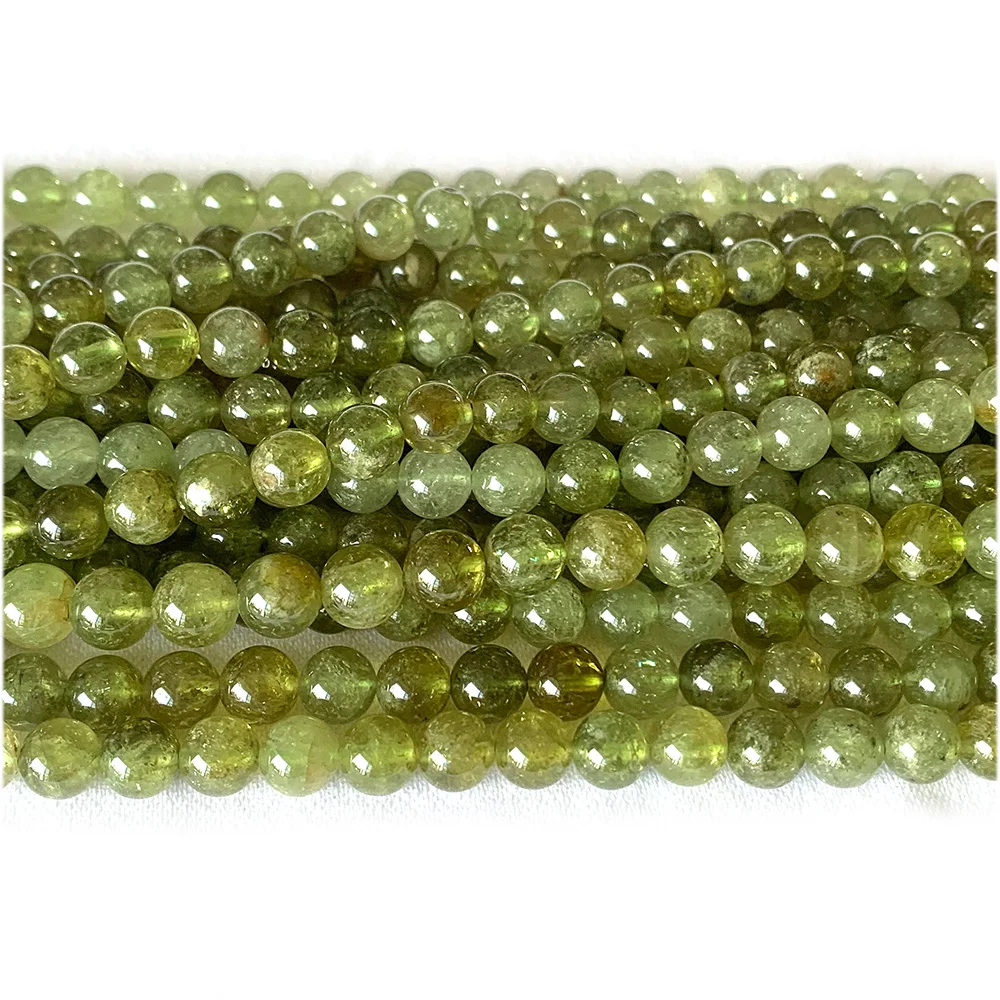 Veemake الطبيعية تسافوريتي جولة العقيق الأخضر مجوهرات فضفاضة القلائد أساور الأحجار الكريمة الخرز 07991 #3