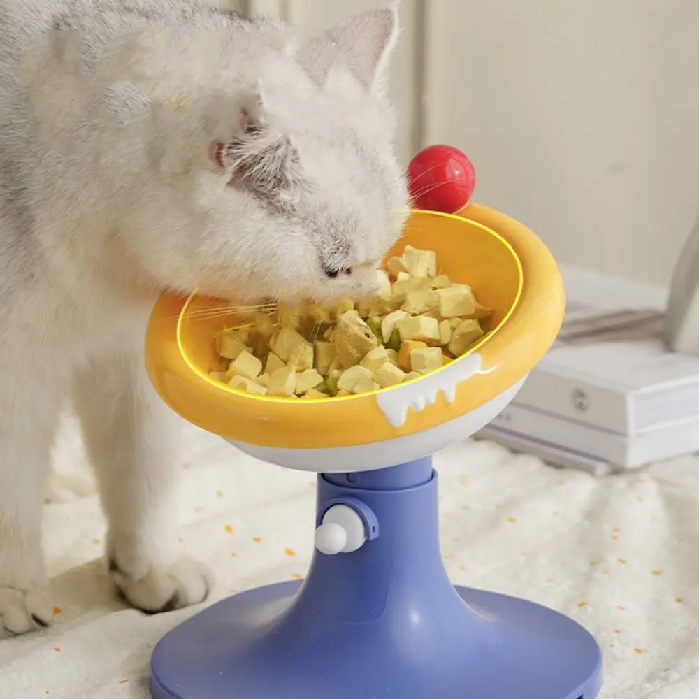 

Multi-use Ceramic Cat Bowl Cute Height Adjustable Pet High Foot Bowl Non-slip Slanted Mouth Pet Drinking Feeder Water Container