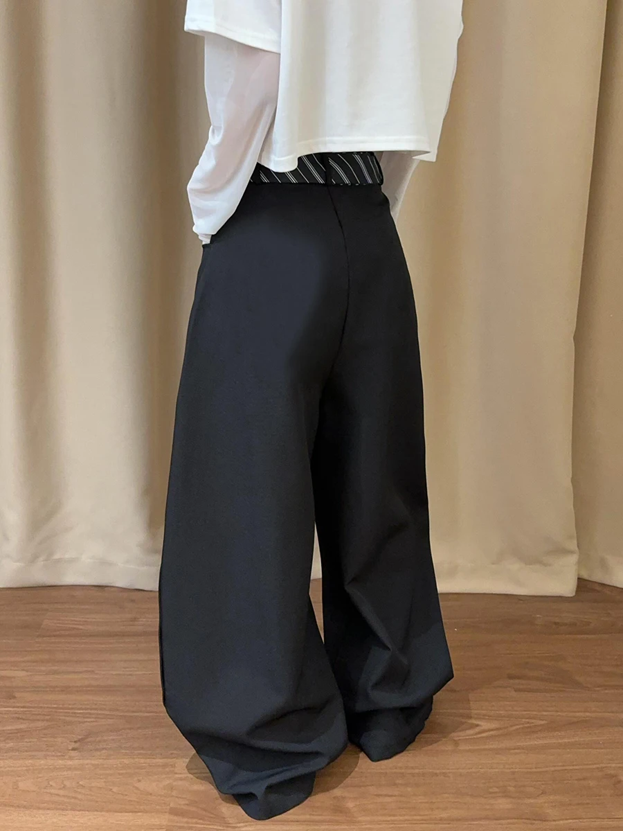 ReddaChic Pantalones de vestir de pierna ancha para mujer con bolsillos con lazo Pantalones palazzo con detalle de botones sueltos e informales para uso diario en la oficina