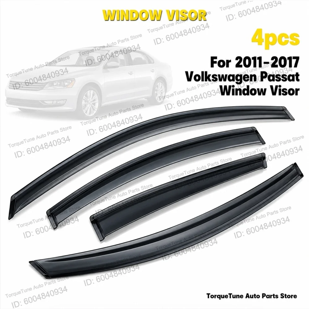 Premium Injection-Molded Direct Fit Easy Installation Durable Window Visor Wind Deflector For 2011-2017 Volkswagen Passat