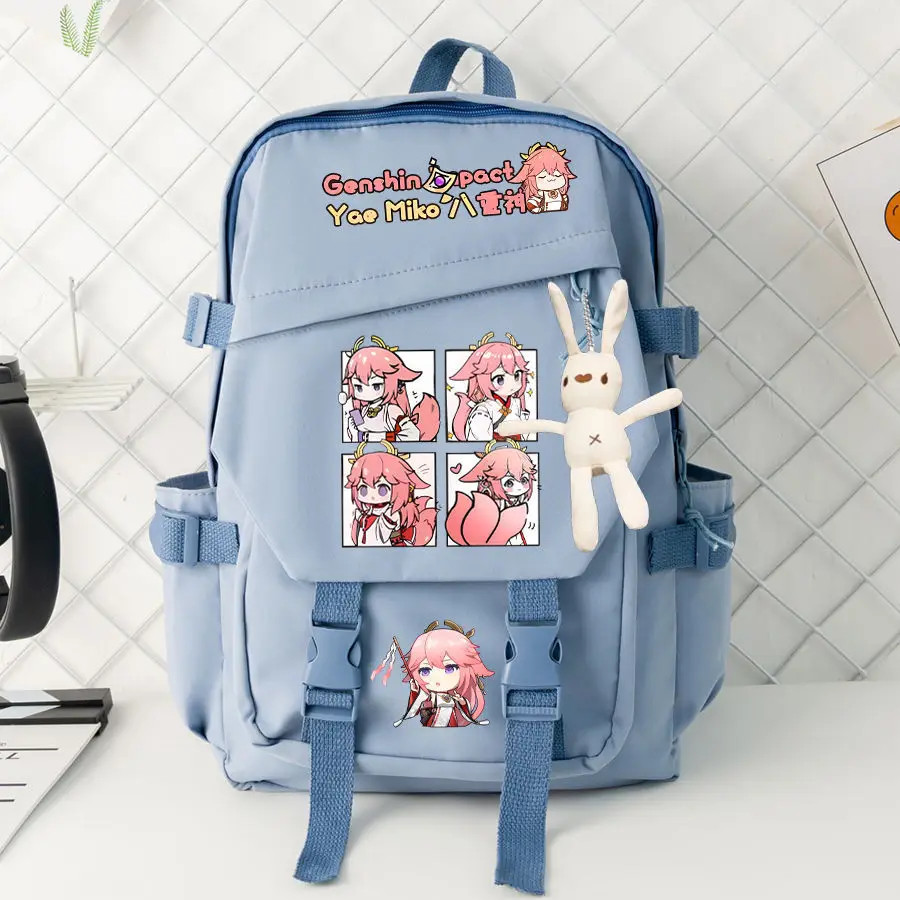 بضائع Yae Shenzi لطلاب المدارس الابتدائية المتوسطة للأولاد والبنات ذات سعة كبيرة تأثير جينشين ثنائي الأبعاد