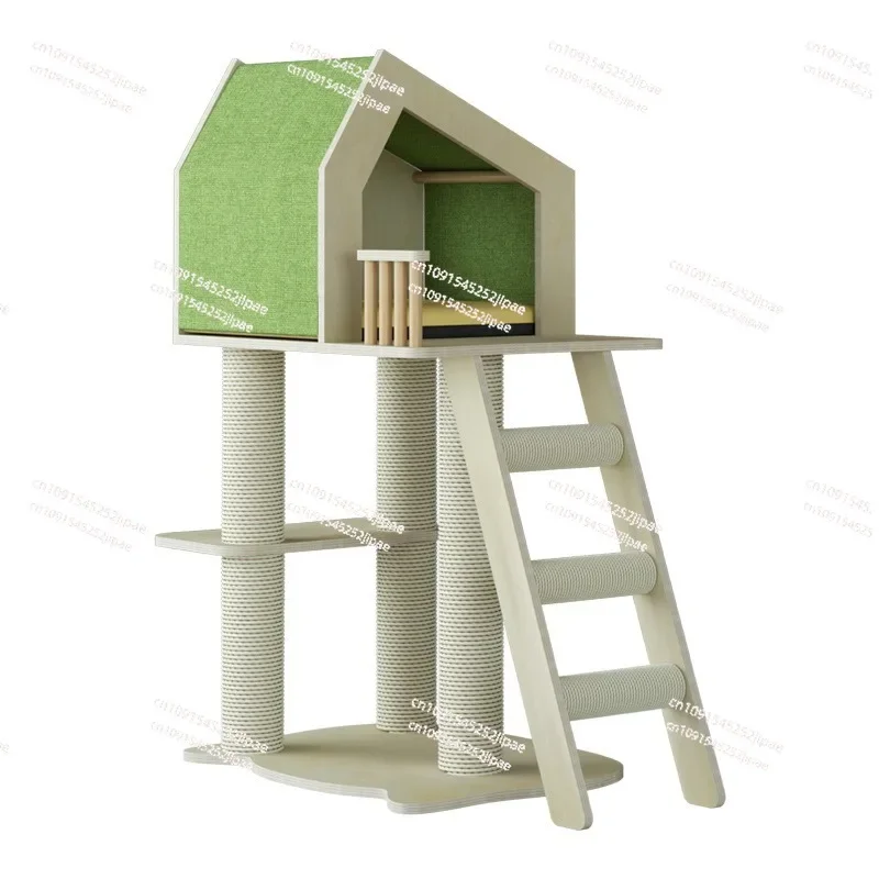 Secret Language Tree House  Solid Wood Cat Ladder Small Does Not Occupy An Area Multifunctional Cat Shelf