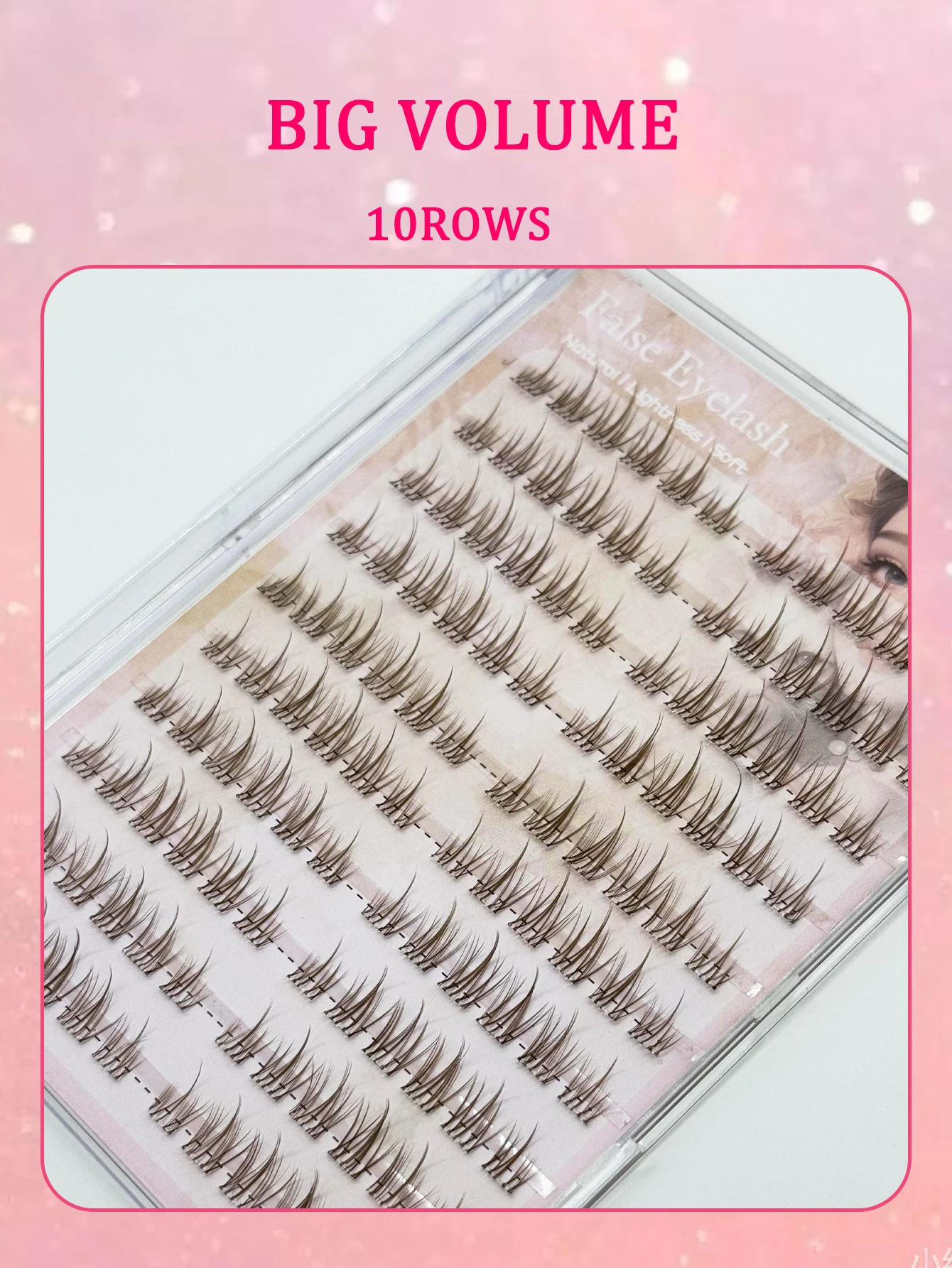 Faux-cils tournesol couleur café sans colle, 10 paires, grand Volume, individuels, grande capacité, marron, naturels