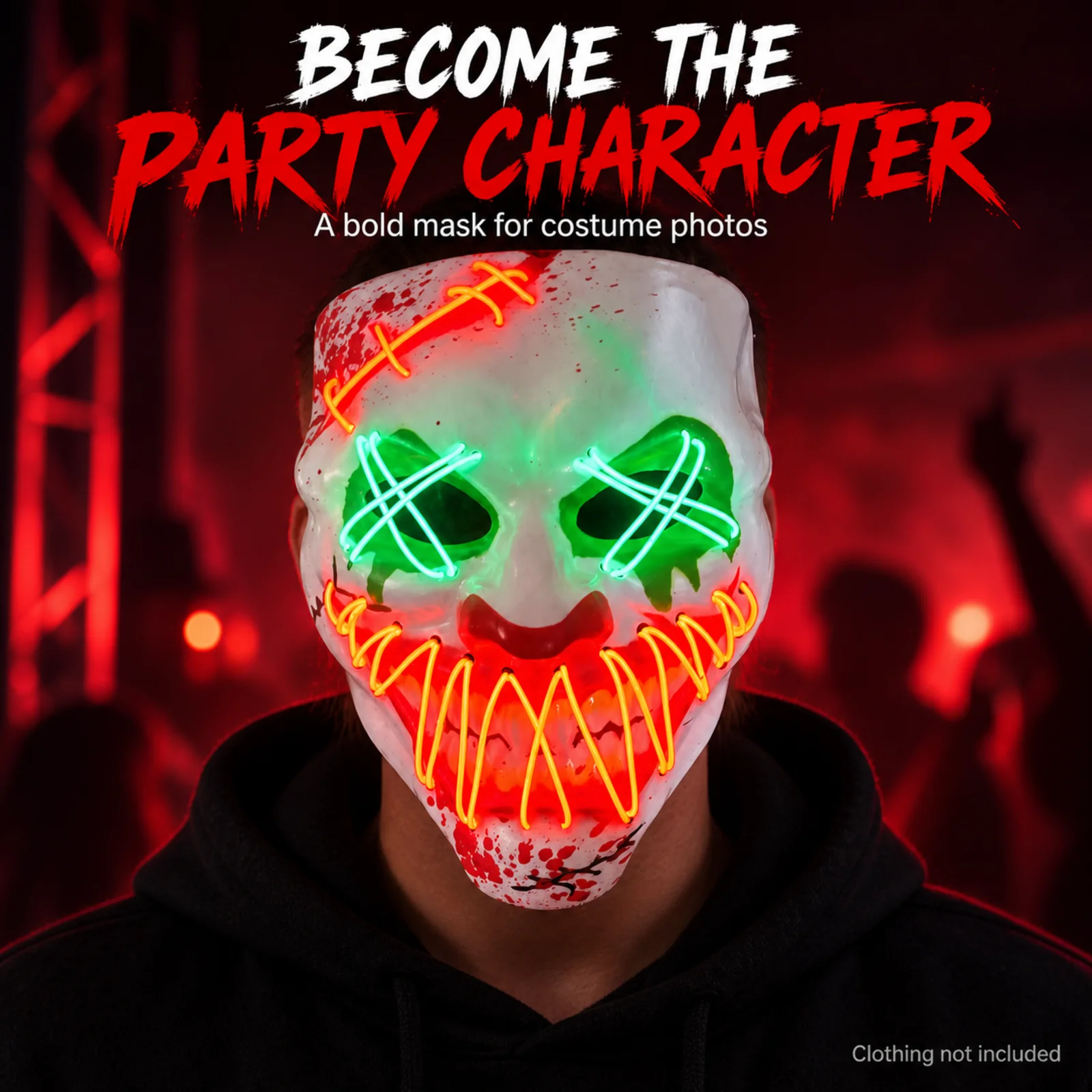 Masque de clown lumineux à LED - Led Purge Mask Halloween avis et prix