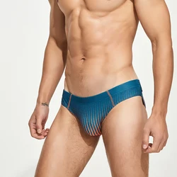 SEOBEAN NEW MENS SWIM BRIEFS TRUNKS GRADIENT COLOR SWIM BIKINI