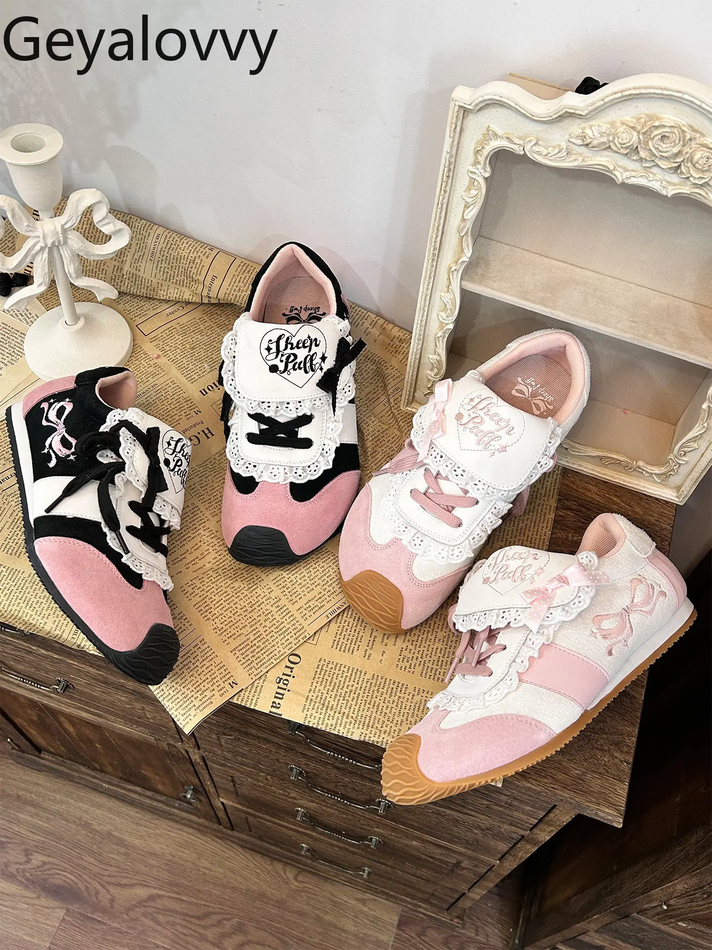 

New Spring and Autumn Girls Sneakers Original Design Lo Running Cute Round Toe Mary Jane Women's Casual Shoes Bowknot
