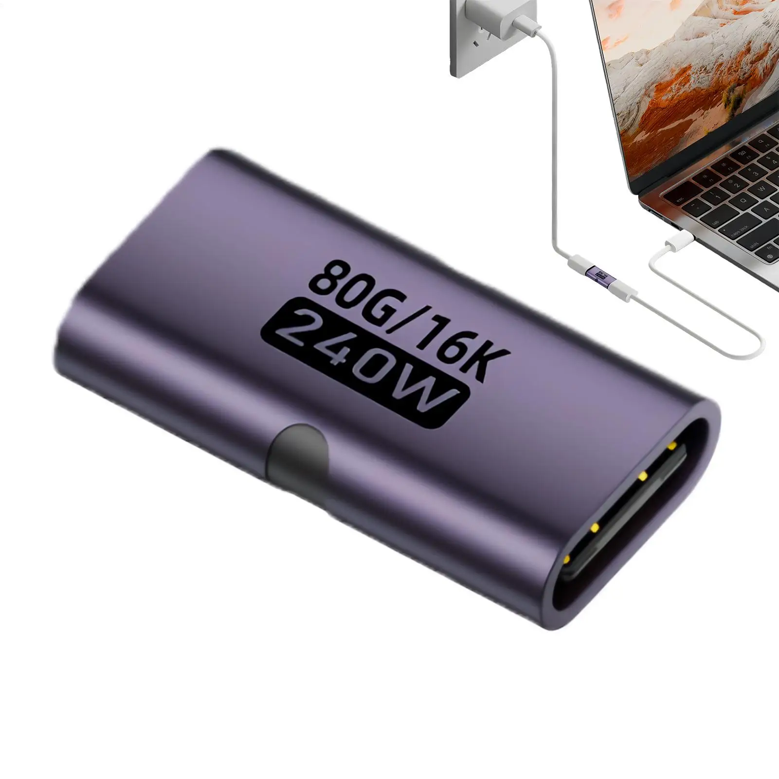 

Адаптер USB-C (женский) - USB-C (женский) 240 Вт, коннектор USB-C - USB-C для дома, конференций, путешествий, настольных компьютеров, ноутбуков