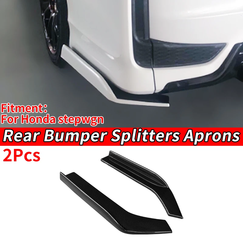 

Car Rear Bumper Splitters Aprons Trunk Lip Spoiler Wing Diffuser Wrap Angle Protector Carbon Fiber Look ABS For Honda Step Wgn