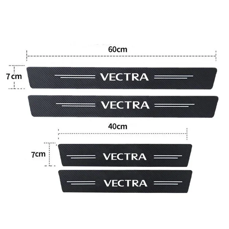 Carbon Fiber Car Door Threshold Sticker Anti-Scratch Waterproof for Opel VECTRA 2024 Rear Trunk Sill Side Decals Protect Film