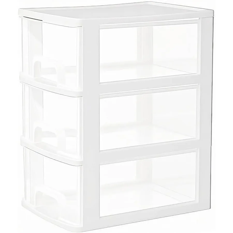 กล่องเก็บของ 3 ชั้น สีขาว พลาสติก สำหรับใช้งานบนโต๊ะทำงานขนาดกะทัดรัด: ทางออกที่ดีที่สุดสำหรับการจัดระเบียบบ้านและสำนักงานอย่างมีประสิทธิภาพ