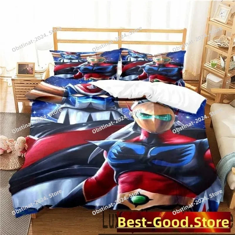 

3D Print Goldorak Grendizer UFO Robot Bedding Set Double Twin King Duvet Cover Comforter Pillowcase Boys Girls Adults Bedroom