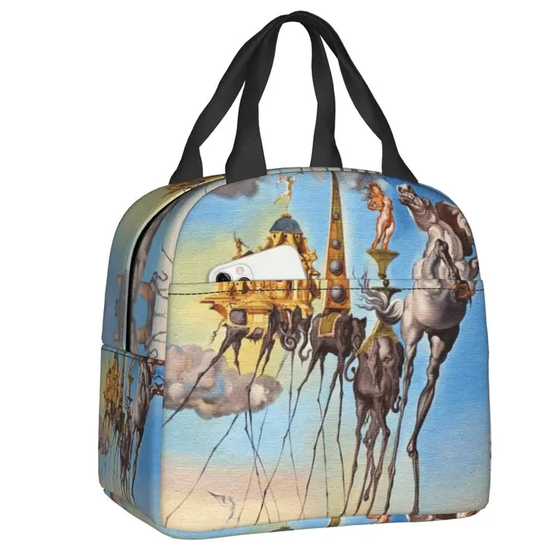 

Salvador Dali Spain Painting Artist Lunch Bag The Temptation Of ST Anthony Cooler Warm Insulated Lunch Boxes for Kids School