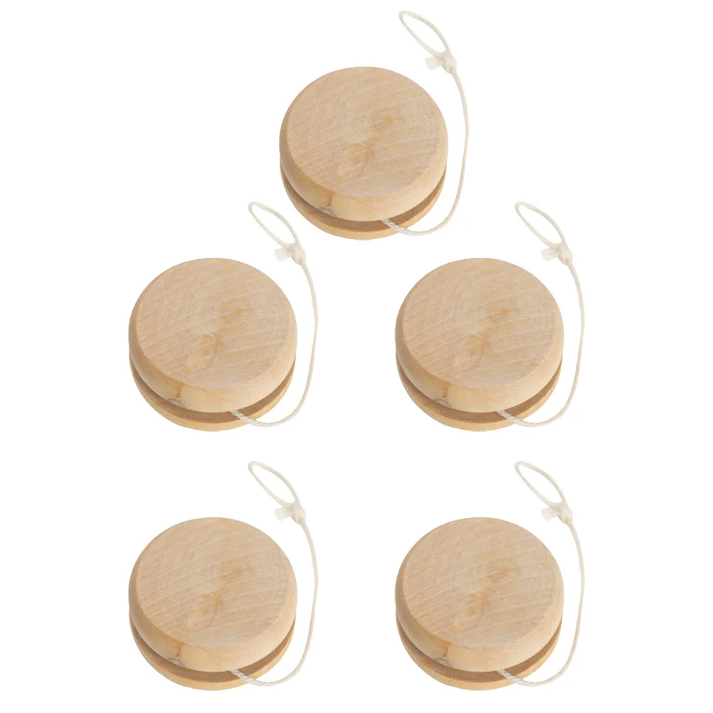 5 Pcs Wooden Yo-yo Outdoor Playset Toy Funny Small Yo-yos Balls Portable Men and Women Plaything