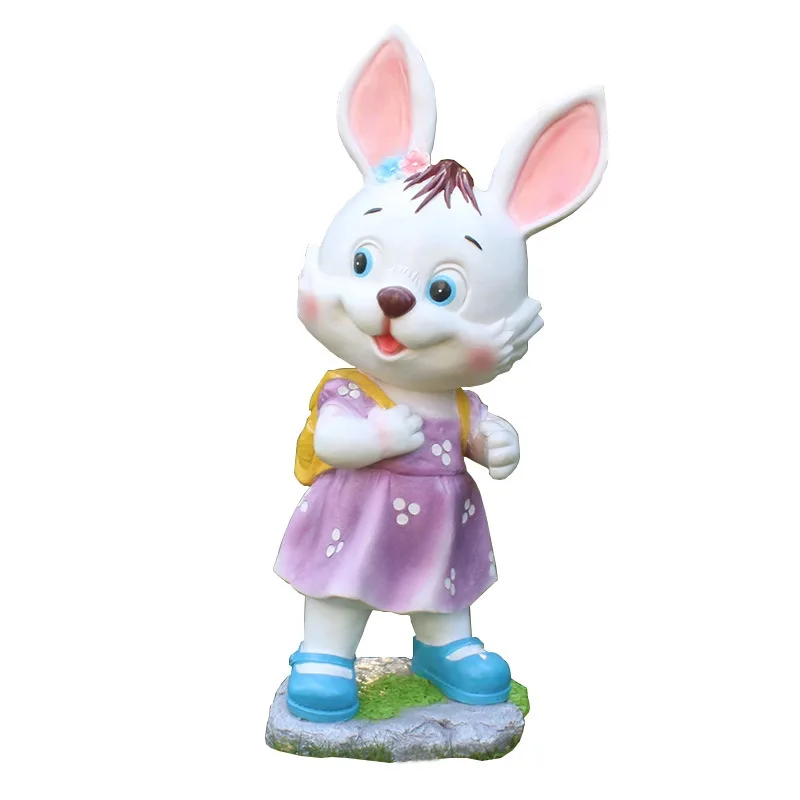 

Outdoor garden cartoon animal rabbit ornament fiberglass sculpture kindergarten amusement park sales department landscape