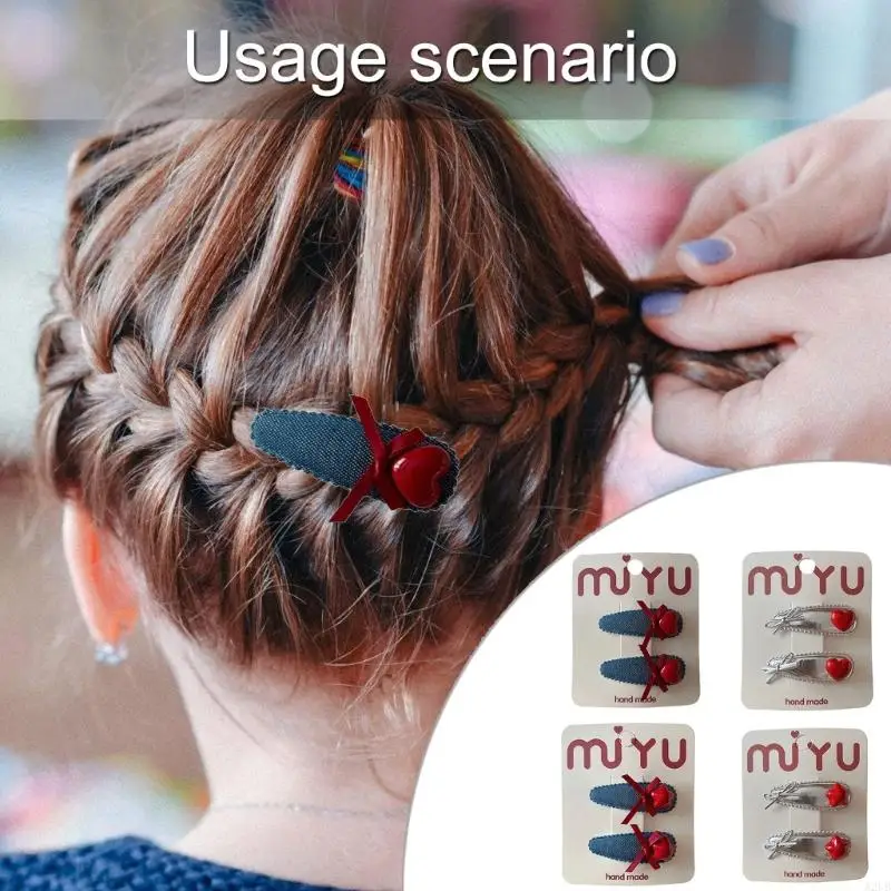 

Очаровательные детские заколки для волос со звездами и сердечками для младенцев, мягкая ткань, нежная на коже головы, надежная