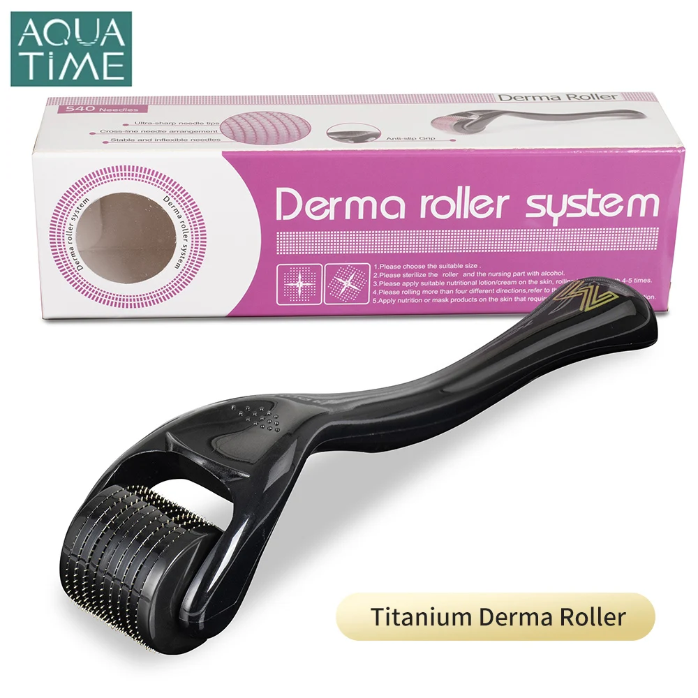 DRS 540 Derma Roller Titanium 0.25mm Professional Microneedle Roller for Beard Hair Regrowth Growth Facial Skin Care Beauty Tool