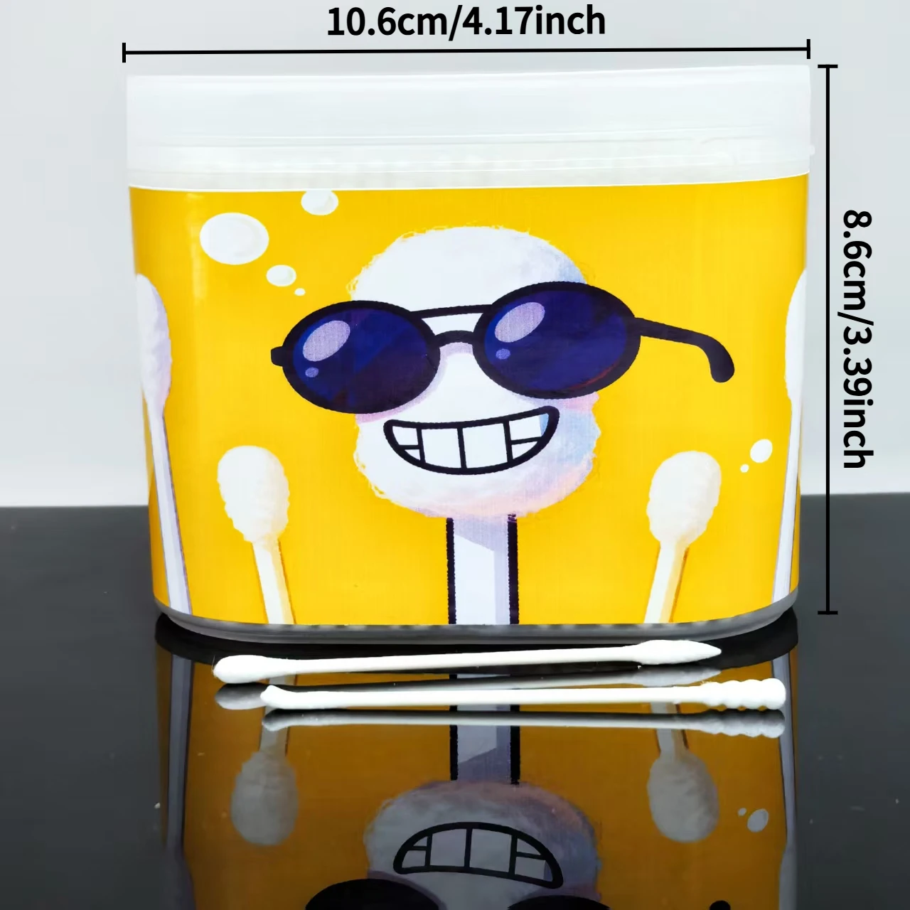 600개 창의적인 웃는 얼굴 면봉, 이중 헤드 디자인과 귀이개 스타일, 얇은 샤프트 선물용 면봉