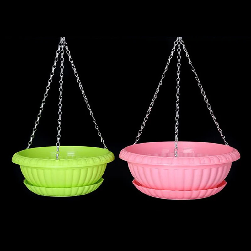 

1 шт., подвесная корзина, цветочный горшок, садовый пластиковый цветочный горшок, уличный цветочный горшок, цепочка, подвесная корзина для растений, цветочный горшок