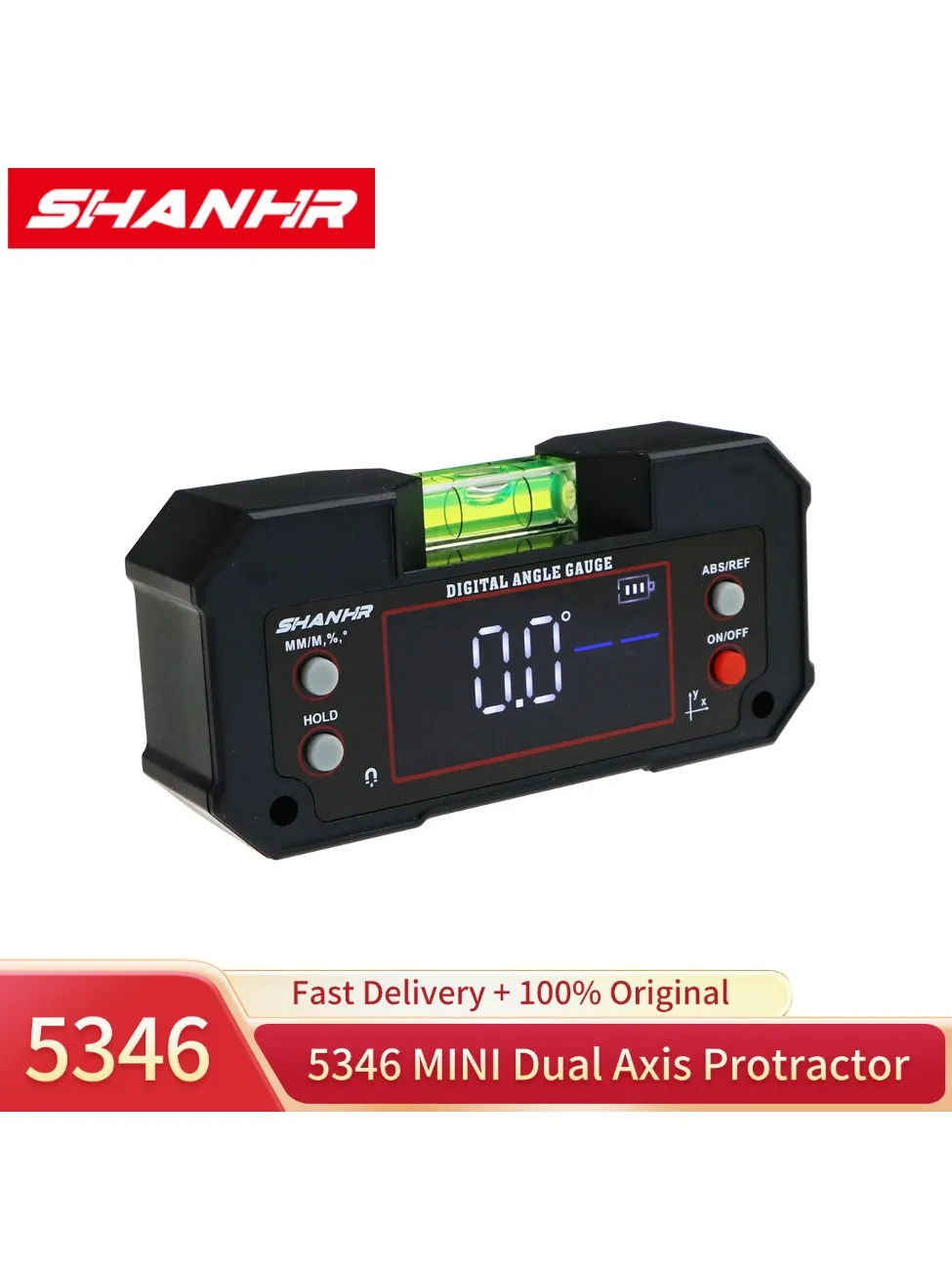 SHANHR – détecteur d'angle magnétique à bulle horizontale, inclinomètre à double axe, jauge d'angle de niveau électronique, rapporteur pour le travail du bois