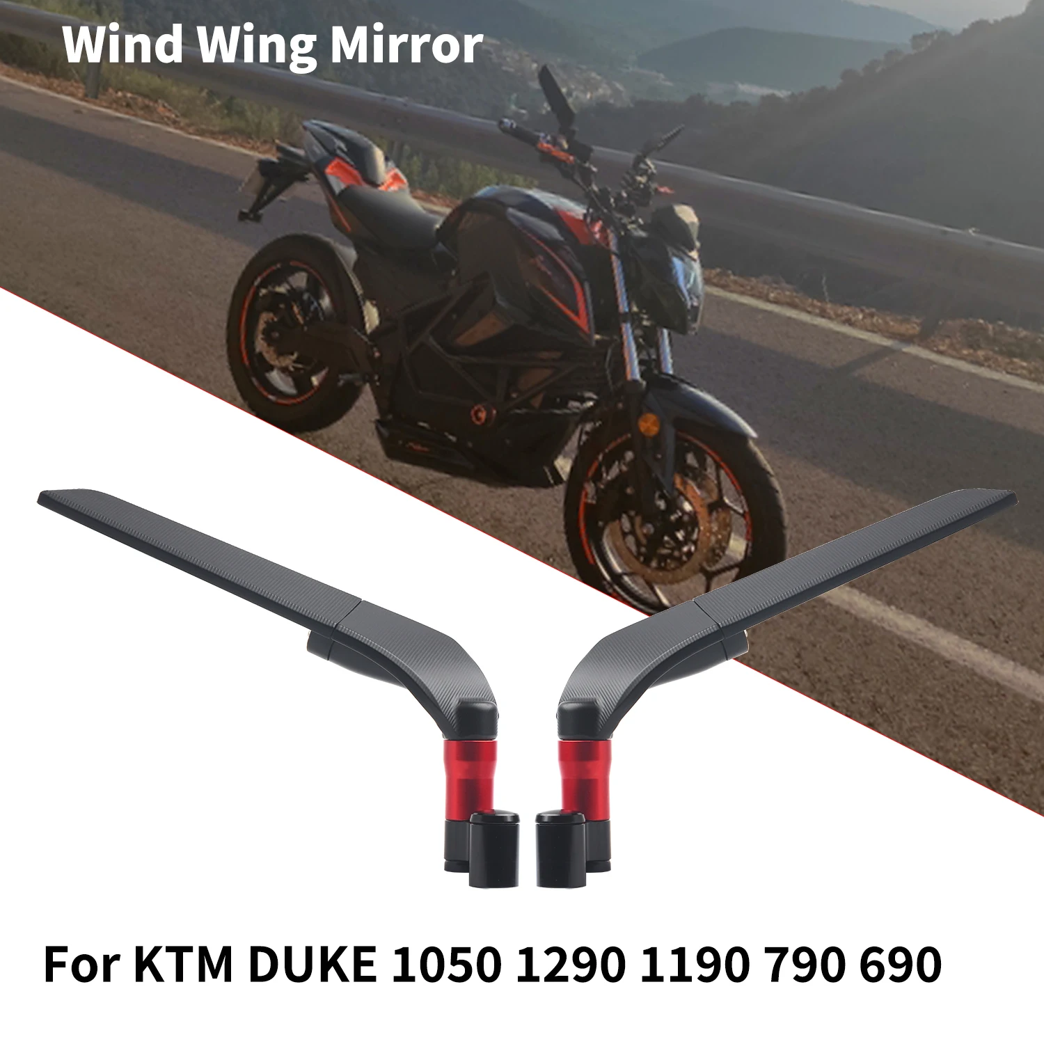 

For KTM DUKE 200 125 390 690 790 1050 1290 1190 Universal Motorcycle Mirror Wind Wing side Rearview Reversing mirror