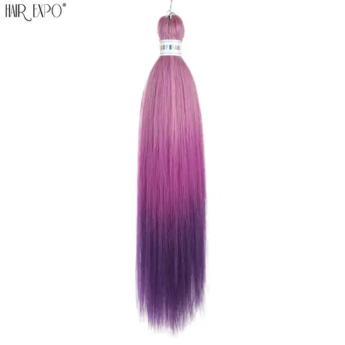 26Inch Easy Braids Hair Synthetic Colourful Pre Stretched Braiding Hair Extensions Jumbo Braids Ombre Yaki Long Straight Hair - Image 76