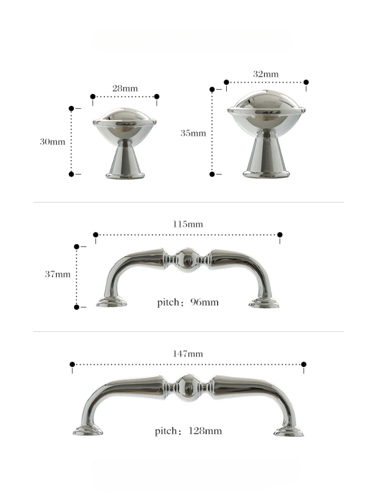 Tinyhob Bright Silver Brass Art Deco Style Cabinet Knob T-Bar Drawer Wardrobe Pull Drop Shipping Available  Decorative Knob
