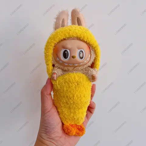 Labubu 괴물 튀김 튀김 새우 의상 옷 비닐 인형 1:1 오리지널 복제 액션 피규어 가방 참 펜던트 선물