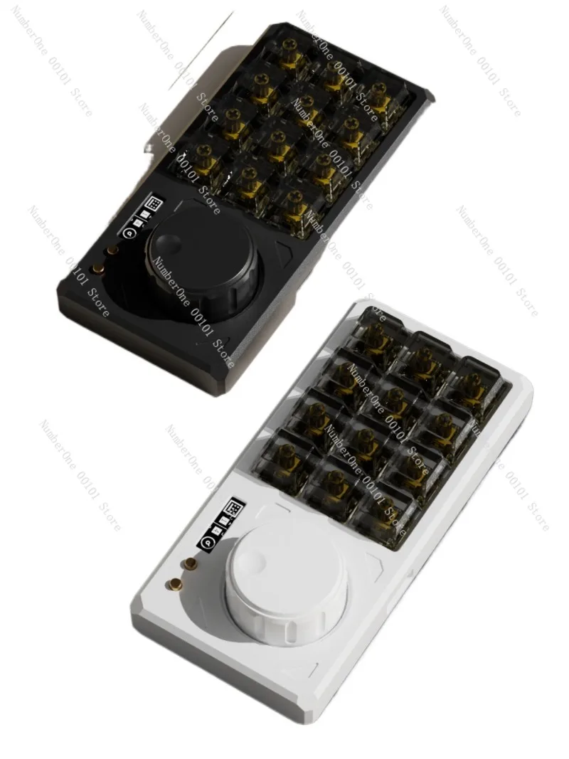 Premium Aluminum Alloy Mini Keypad with Force Feedback Knob Mechanical Keyboard Custom Programmable Macro Pad DIY Personalized
