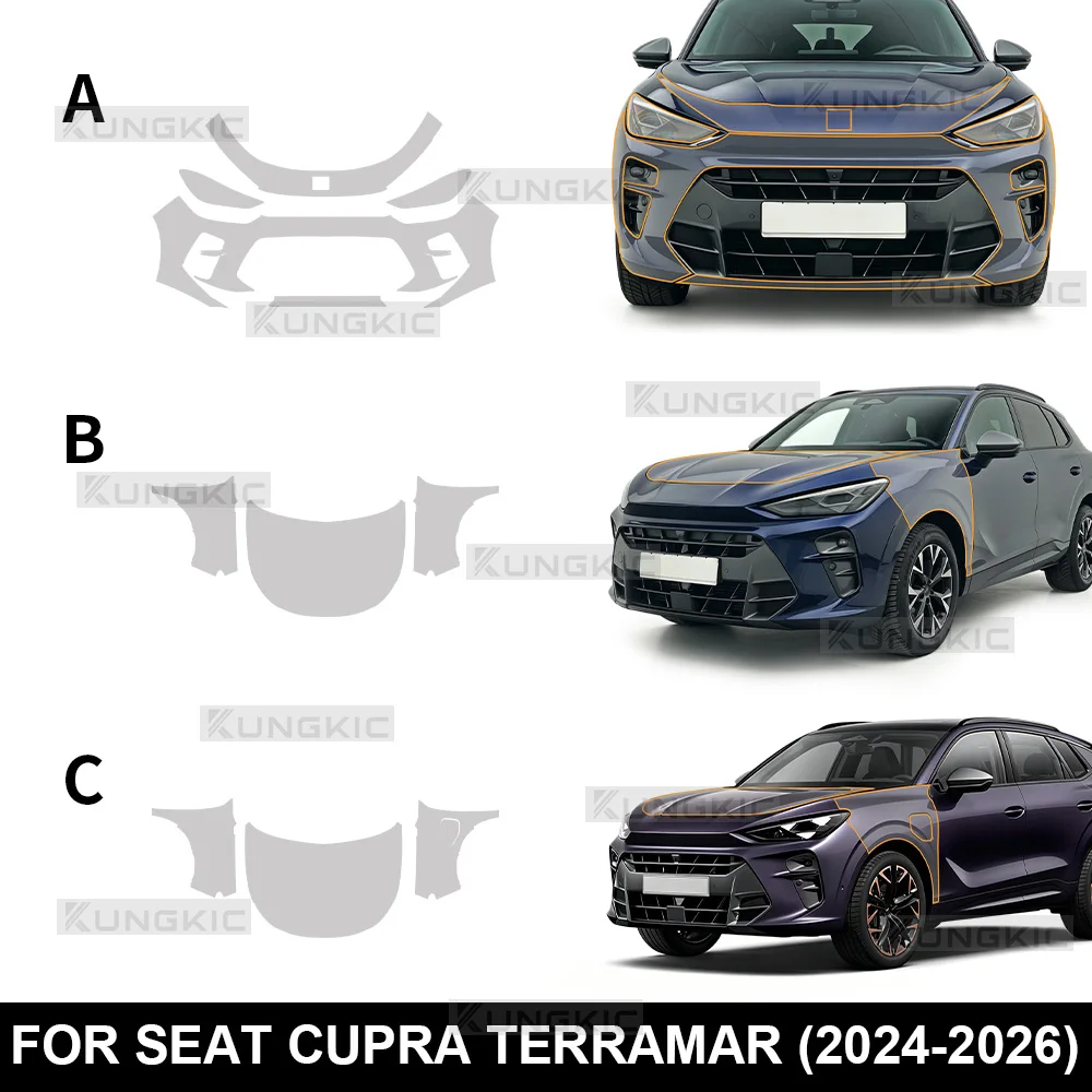 

Car Paint Protection Film for Seat Cupra Terramar 2024 2025 2026 Front Engine Fender Anti-scratch Sticker Transparent Smoked TPU