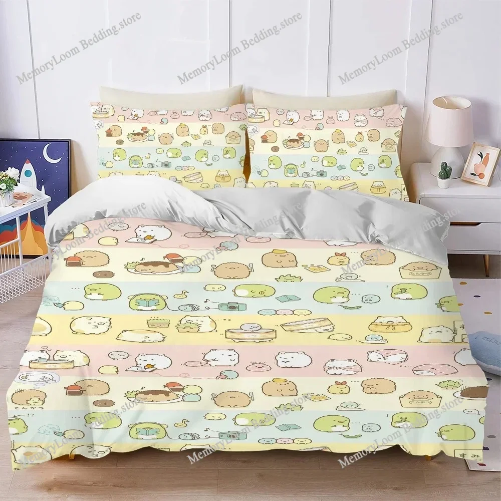 

Cartoon S-Sumikko Cute G-Gurashis Duvet Cover Set Bedding Soft Laundry Cotton Bed Four Seasons Student Dormitory Luxury Gift0299