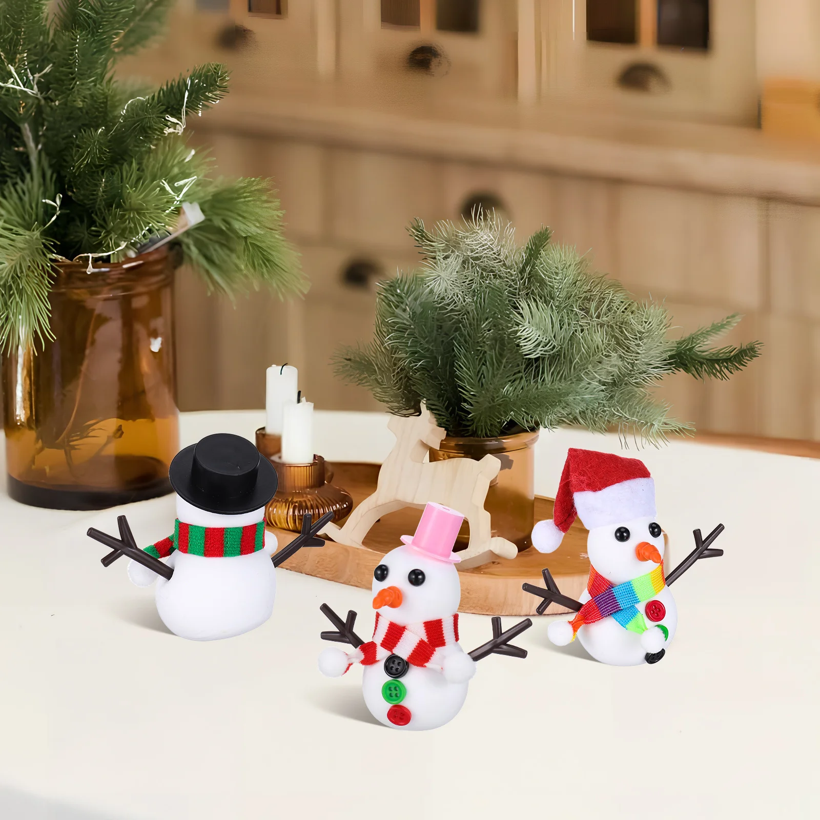 96個入り スノーマン クラフトキット 子供向け：ポリマークレイ DIY クリスマスアクティビティセット 室内冬の楽しみ 自分で作るホリデーパーティーグッズ