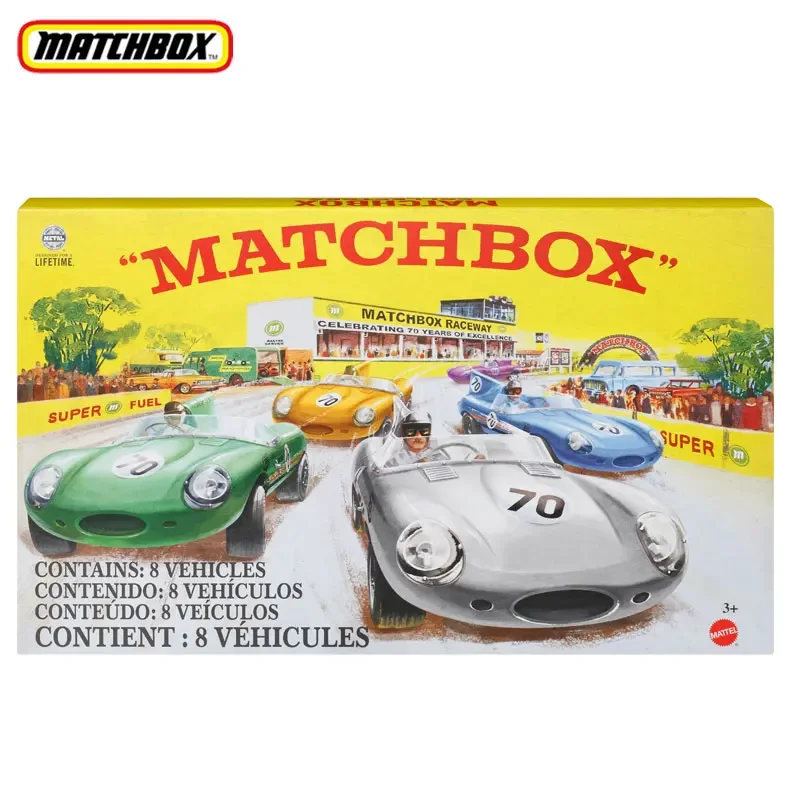 Original Mattel Matchbox 1/64 Car Diecast Alloy 70th Anniversary Collection Set HPC03 Vehicle Toys for Collector Birthday Gift