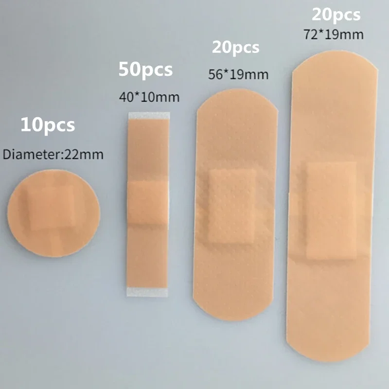 Pansements adhésifs respirants pour plaies, crêpe en spanPatch, plâtre pour premiers soins, forme multiple, 100 pièces par ensemble