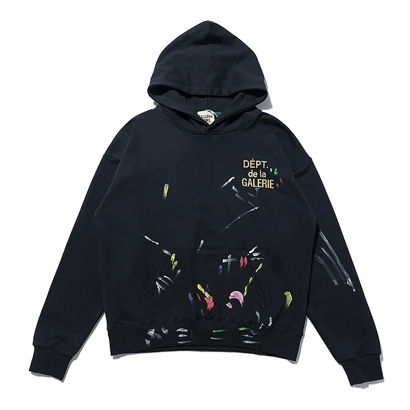 GALLERY DEPT Ink splashing graffiti high street hoodie loose casual cotton hooded sweater