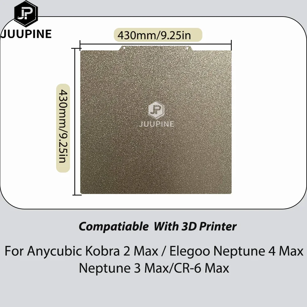PEI-Bauplatte 430 X 430 Mm – Doppelseitig, Pulverbeschichtet + Glatte Kohlefaser, Für Neptune 3/4 Max Und Kobra 2 Max, Flexibel