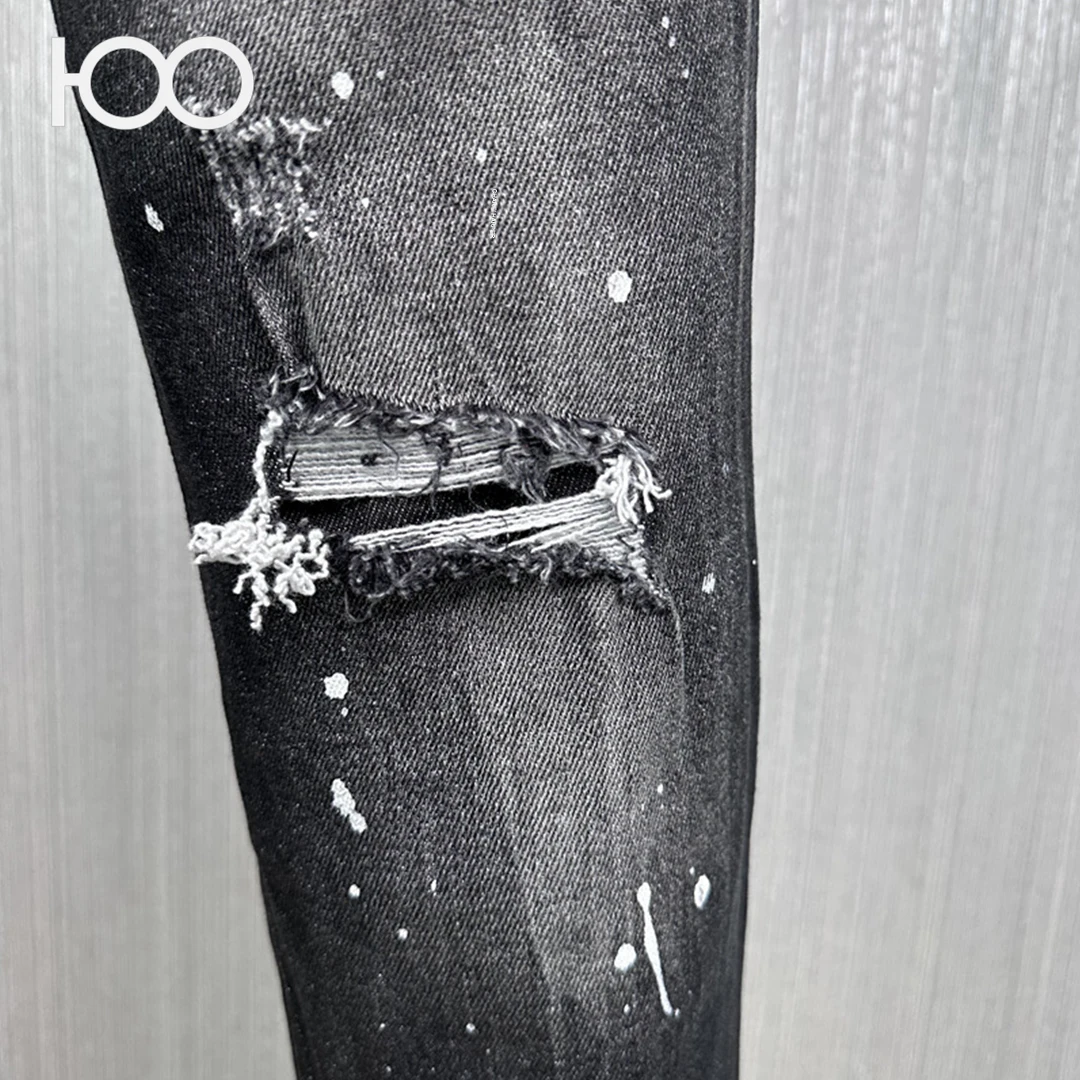 9881 Chareiharper100 جينز رجالي ربيع 2025 جديد فضفاض ومتعدد الاستخدامات غير رسمي مستقيم الساق السراويل للرجال شارع العليا