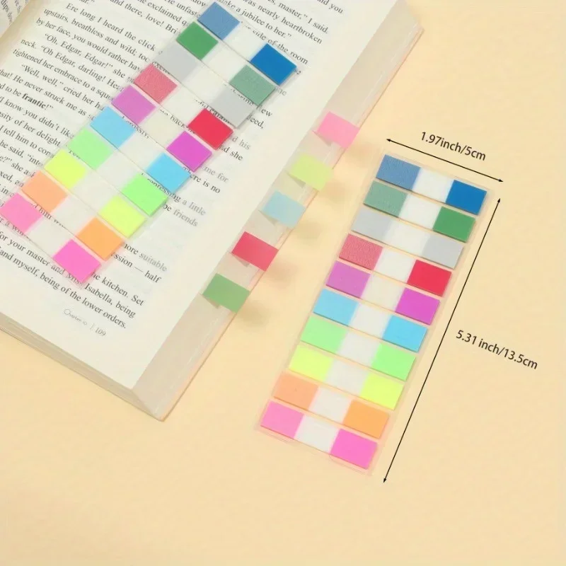 200SheetsTransparent Sticky Notes Page Markers Book Tabs Index Sticky Notes Bookmarks Memo Pad Notepad Stickers Stationery