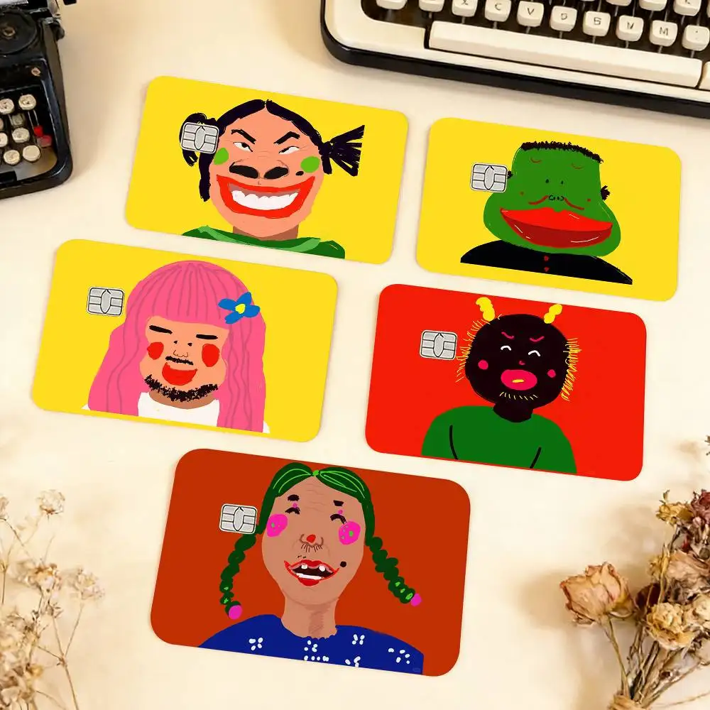 

Funny and weird Waterproof Film Skin Cover Credit Card Stickers Debit Front Bank Bus Pass