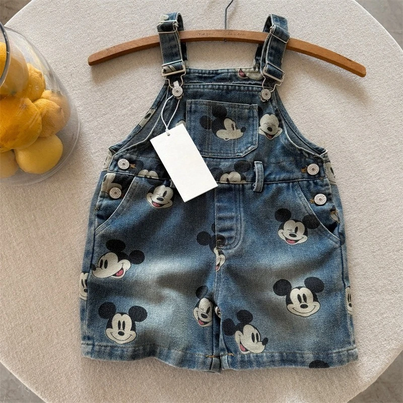 

Kids' Printed Overalls Shorts 2025 | All-Over Cartoon Pattern Denim Dungarees for Boys & Girls Summer