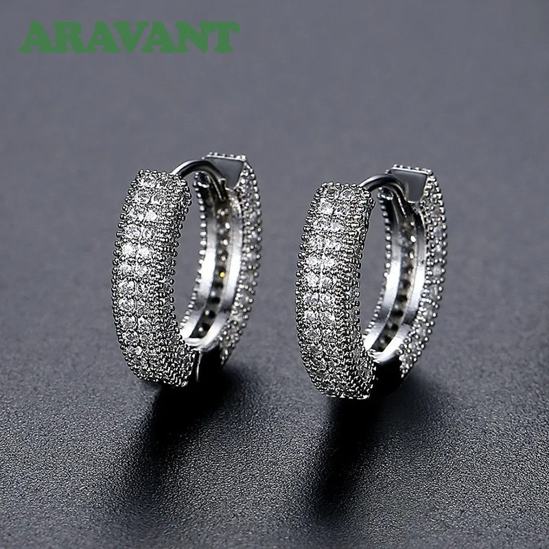 ARAVANT 925 Silber Schwarz Grün Zirkon Creolen für Damen, modischer europäischer Schmuck – Detail 2