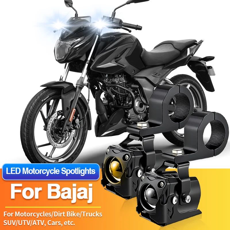 

Универсальная светодиодная фара для мотоциклов, двухцветная противотуманная фара для UTV/ATV, для Bajaj Avenger 220 Cruise/Boxer 150 BM/Discover 125 ST