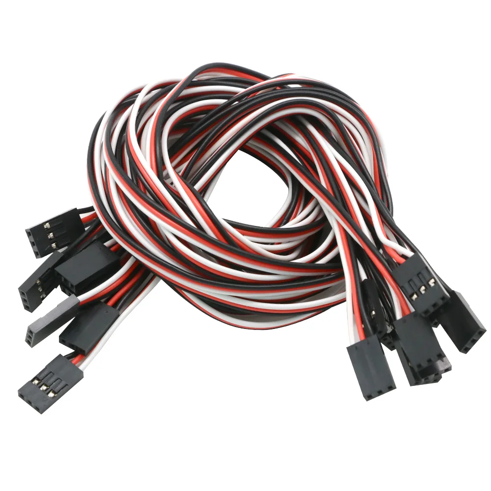 10pcs 100mm 150MM 200MM 300MM 500MM Servo Extension Cord Male To Male For JR Plug Servo Extension Lead Wire Cable 10cm