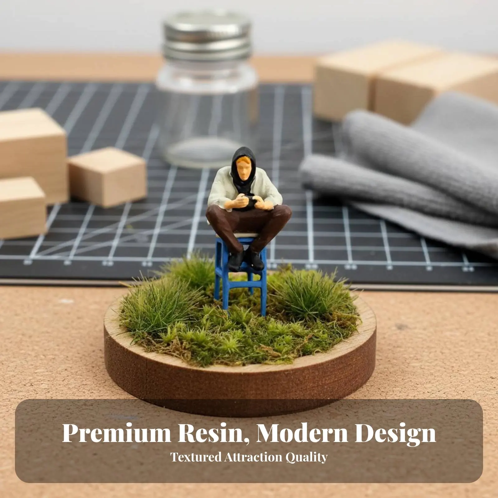 

1:87 Sand Table Figure Collectible 1:64 Scale Miniature People Resin People Model High Intricate Miniature Resin Character