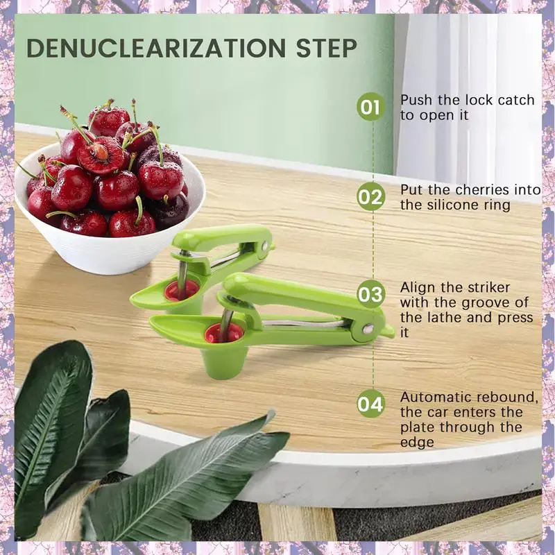 L73A 2025-2 Pcs Cherry Pitter Or Stoner, Olive Pitter Remover, Cherry Core Or Seed Remover Fruits Gadgets Tools(Green)
